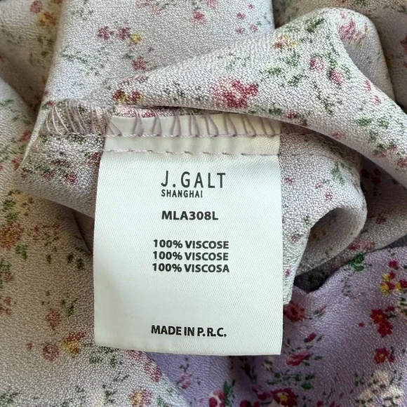 John Galt Floral Midi Skirt W/ Side Slit in Lavender. - Picture 9 of 10